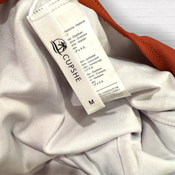 New CUPSHE Slimming One Piece Ruched Swimsuit Rust Brown Burgundy Womens Size M - Picture 3 of 3